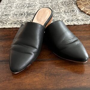 Poppy Barley Black Leather Mules